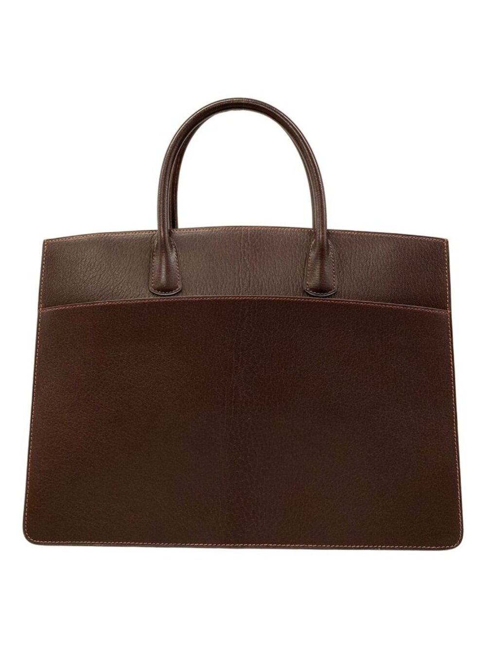 Hermes Tote White Bus GM Dark Brown